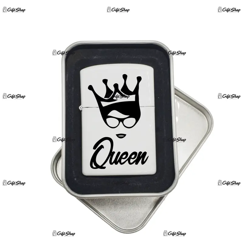 Queen, bricheta metalica gravata laser cu mesaj